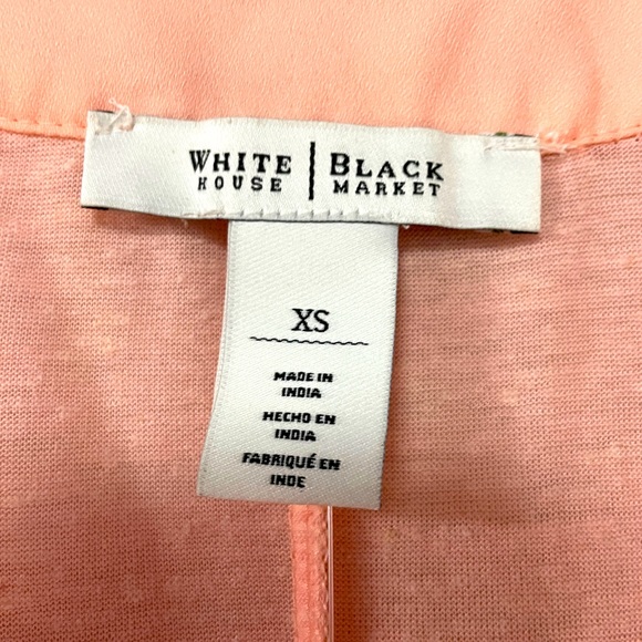 NWT White House Black Market Pink Pearl V Neck Tunic Top Sz XS Easy Tee - Picture 3 of 6